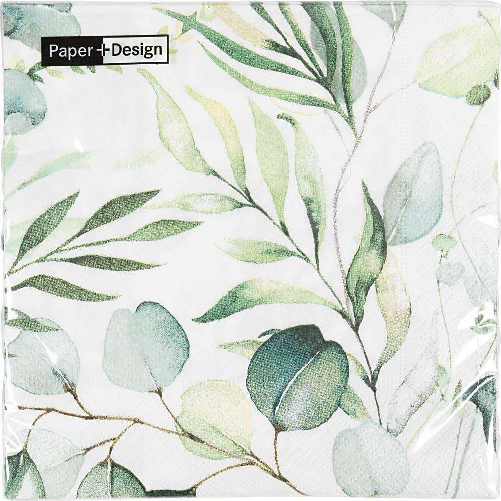 Salvrätikud, eukalüpti lehed, suurus 33 x 33 cm, 20 tk/ 1 pakk - Image 2