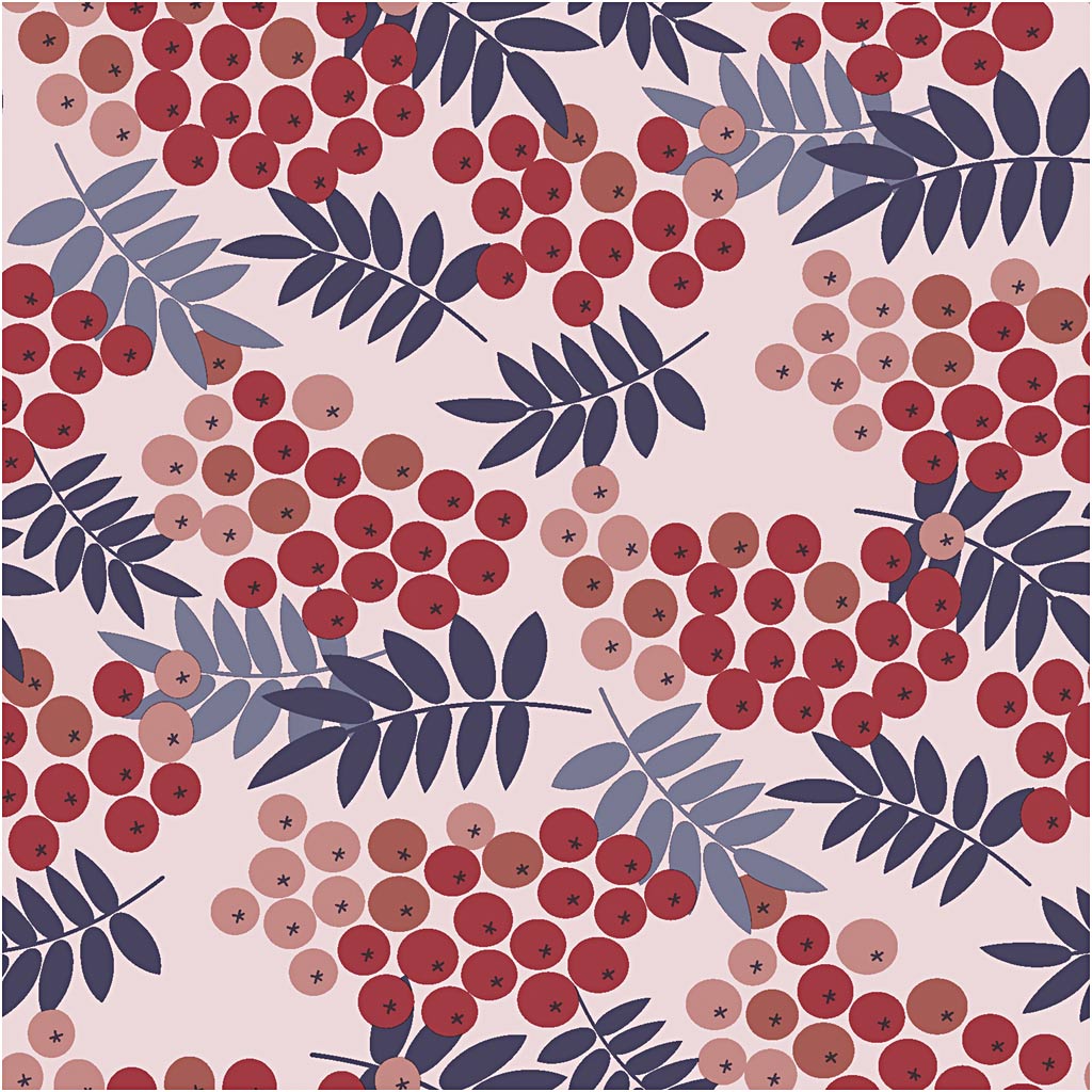 Salvrätikud, Rowan marjad, suurus 33x33 cm, 20 tk/ 1 pakk