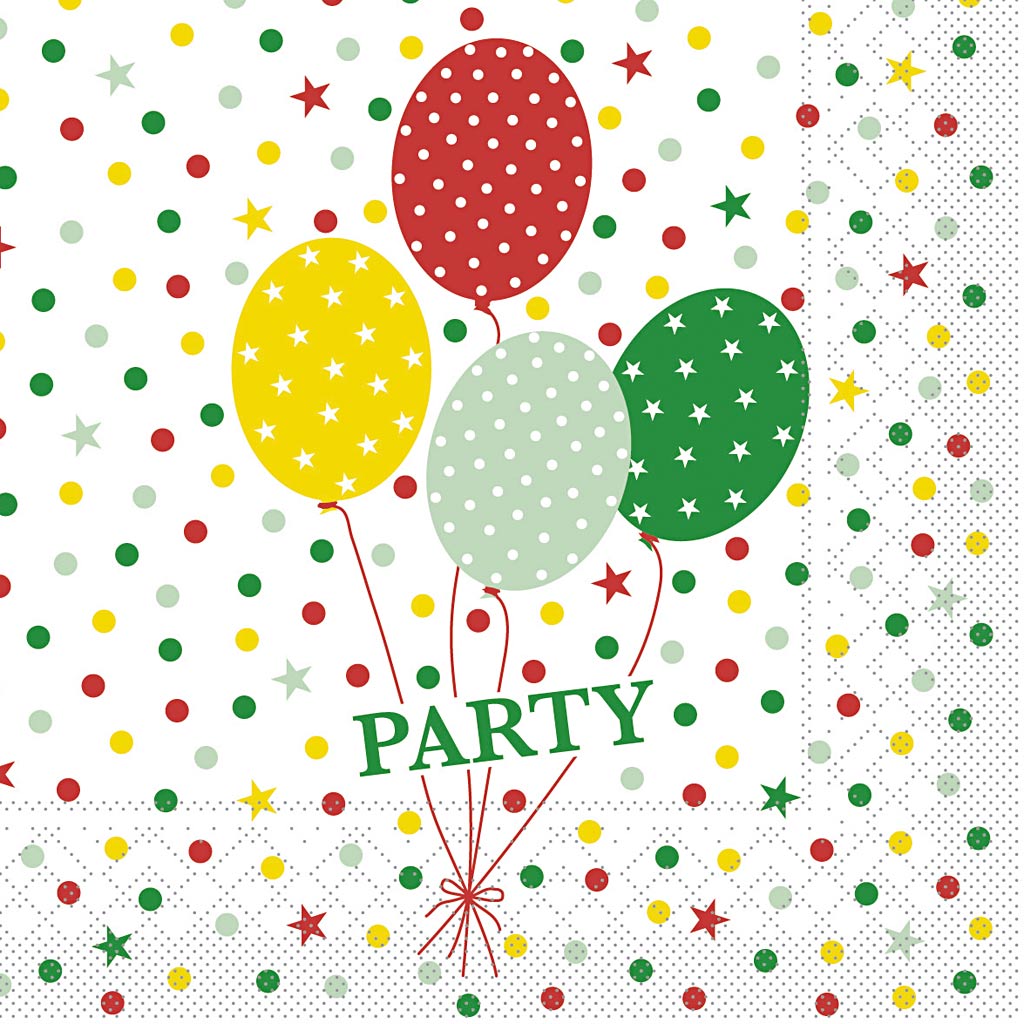 Salvrätikud, balloonid, suurus 33x33 cm, 20 tk/ 1 pakk