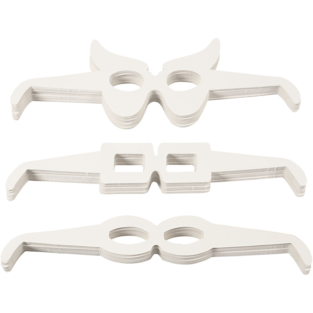 Uudisklaasid, H: 4,5-10 cm, L: 32 cm, valge, 160 tk/ 1 pakk