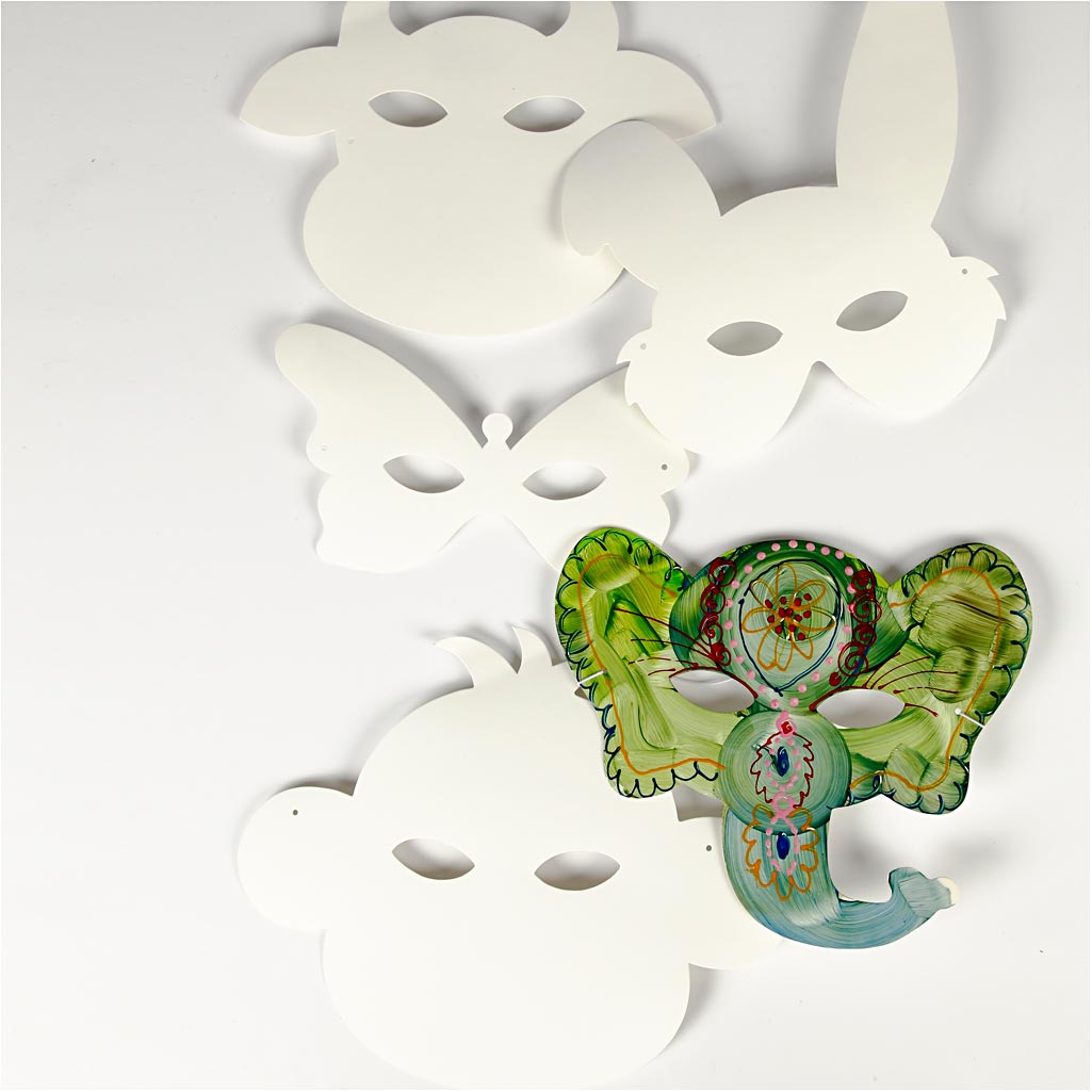 Loomamaskid, kõrgus: 13-24 cm, laius: 20-28 cm, 230 g, valge, 100 tk/ 1 pakk - Image 4