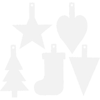Jõulukaunistused, kõrgus: 23,5-26,5 cm, laius: 15,5-20,5 cm, valge, 100 tk/ 1 pakk