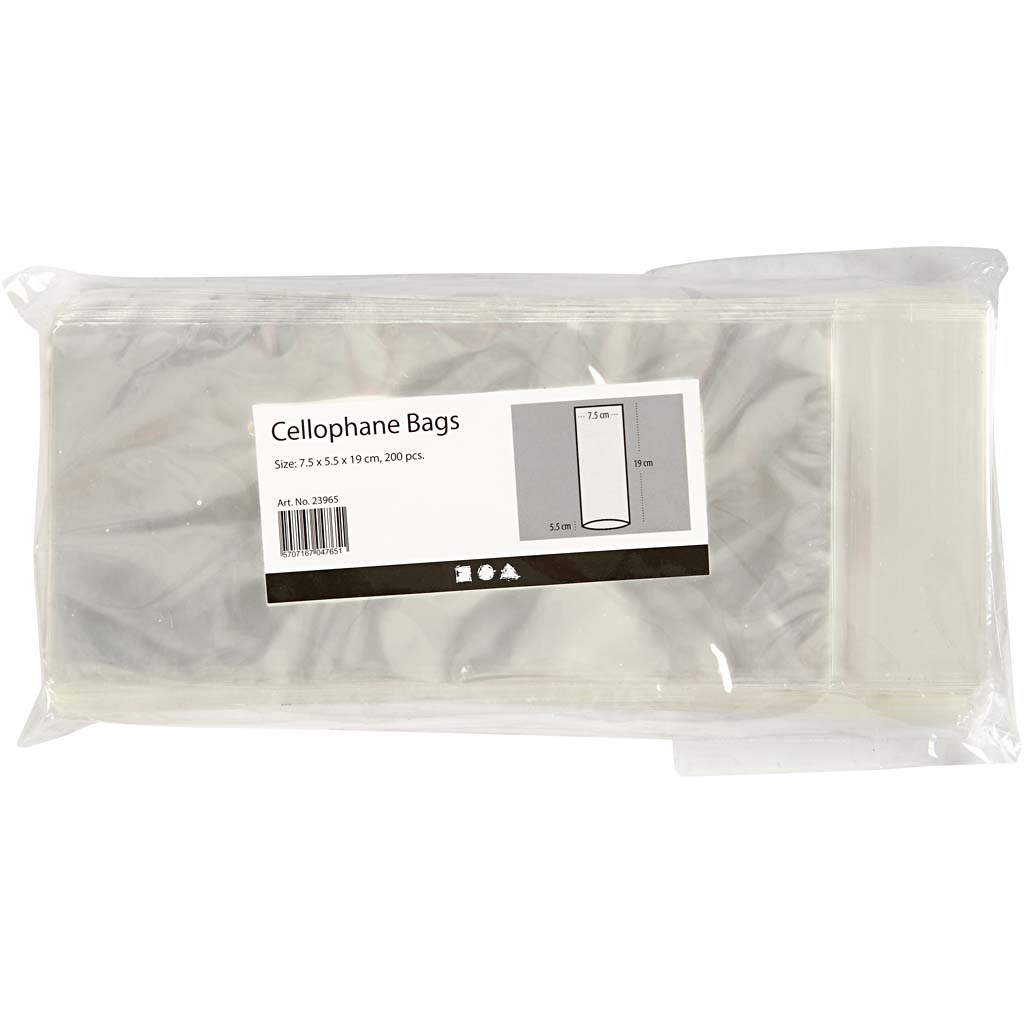 Tsellofaankott, H: 19 cm, suurus 7,5x5,5 cm, paksus 25 my, 200 tk/ 1 pakk - Image 2