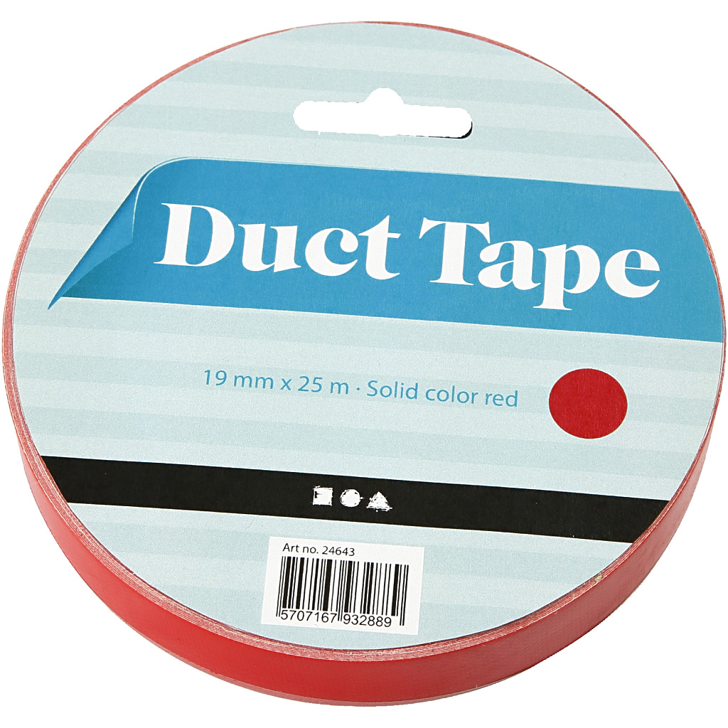 Duct Tape, W: 19 mm, punane, 25 m/ 1 rull - Image 2