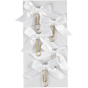 Metallist kirjaklambrid, suurus 40x70 mm, valge, 5 tk/ 1 pakk