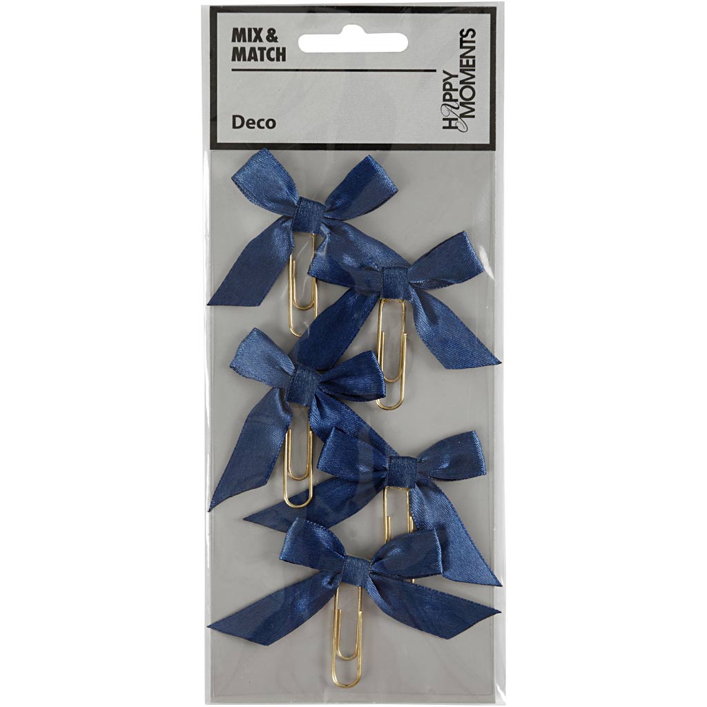 Metallist kirjaklambrid, suurus 40x70 mm, sinine, 5 tk/ 1 pakk - Image 2