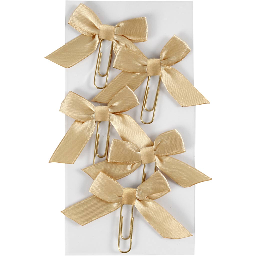 Metallist kirjaklambrid, suurus 40x70 mm, kuldne, 5 tk/ 1 pakk