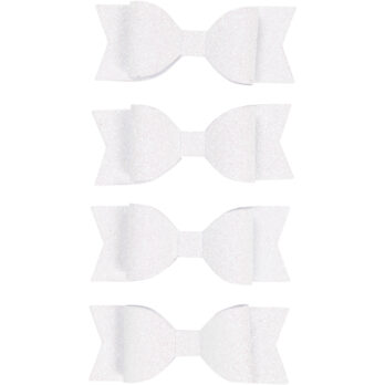 Paberist vibu, suurus 31x85 mm, valge glitter, 4 tk/ 1 pakk