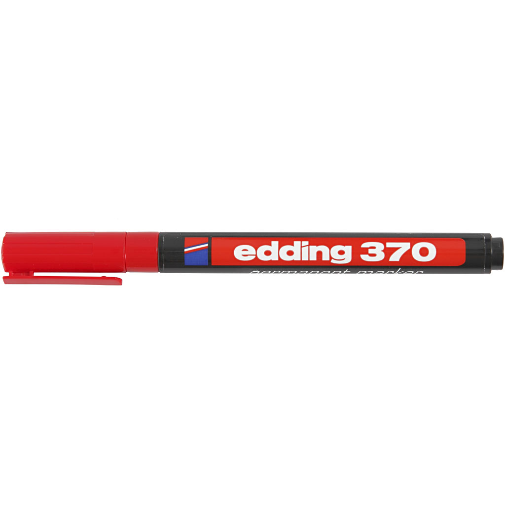 Edding 370 Marker, joon 1 mm, punane, 1 tk - Image 3
