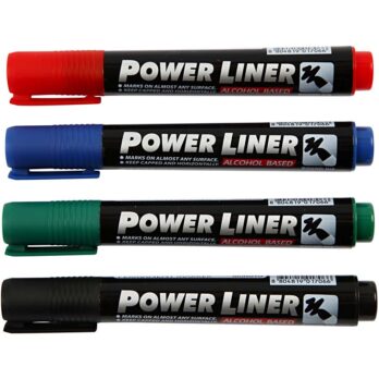 Power Liner, joon 1,5-3 mm, must, sinine, roheline, punane, 4 tk/ 1 pakk
