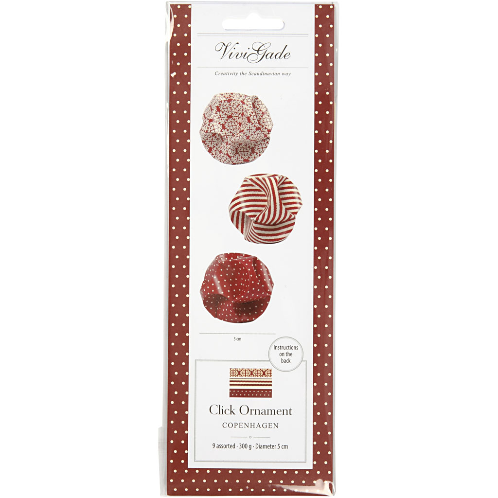 Click Ornaments, dia. 5 cm, suurus 3,5x8,8 cm, 9 komplekti/ 1 pakk - Image 2