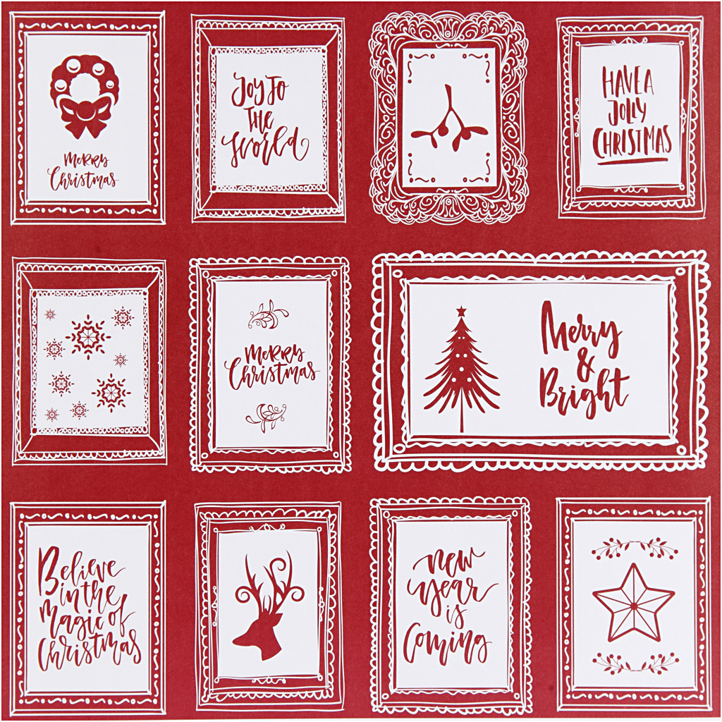 Kujunduspaber, raamid teksti ja kriipsutustega, leht 30,5x30,5 cm, 180 g, 5 lehte/ 1 pakk - Image 3