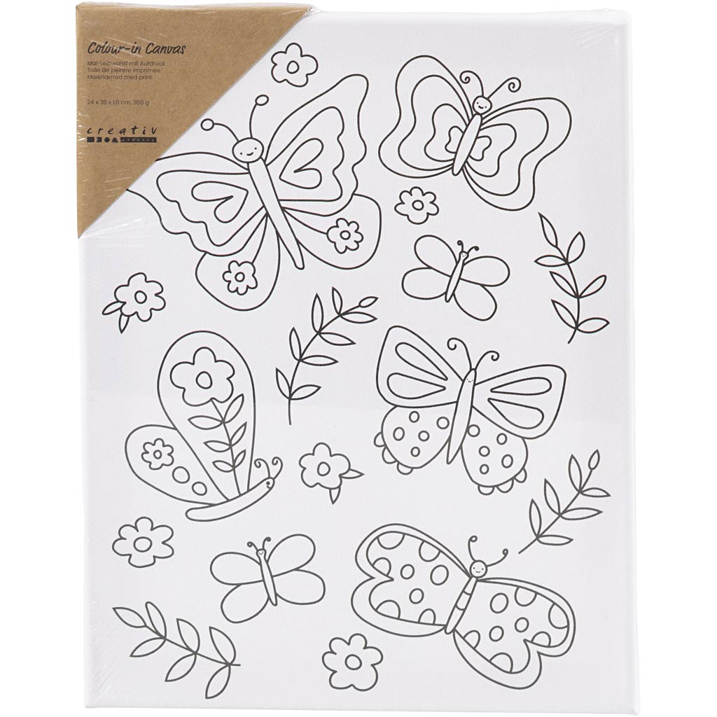 Värviline lõuend, liblikad, D. 1,6 cm, suurus 24x30 cm, 360 g, 1 tk. - Image 2