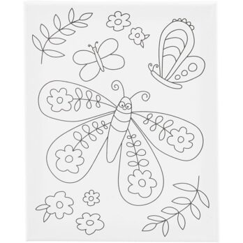 Värviline lõuend, suur liblikas, D. 1,6 cm, suurus 24x30 cm, 360 g, 1 tk.