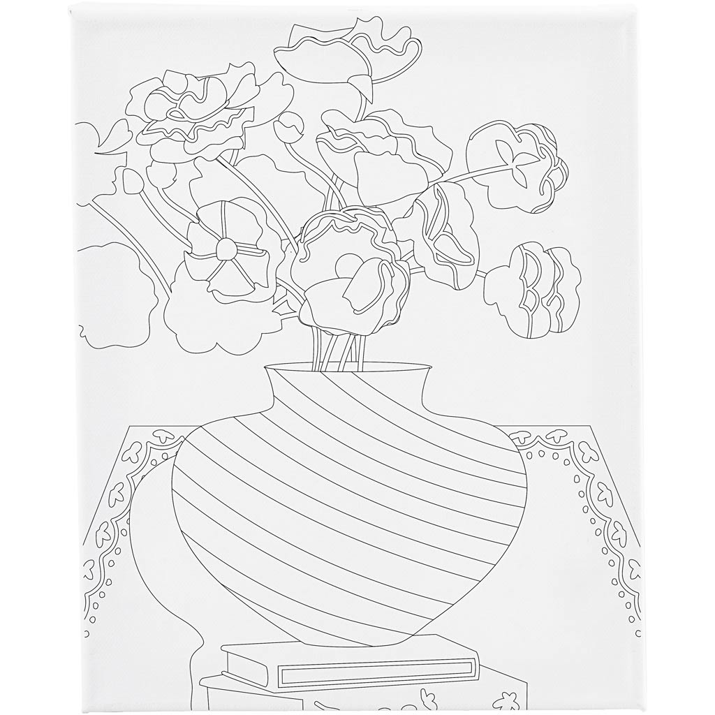 Värviline lõuend, kimp vaasis, D. 1,6 cm, suurus 24x30 cm, 360 g, 1 tk.