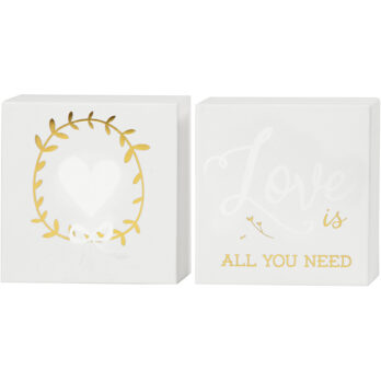 Kuldsete motiividega lõuend, K: 10,16 cm, S. 2,54 cm, L: 10,16 cm, valge, 2 tk/ 1 pakend.