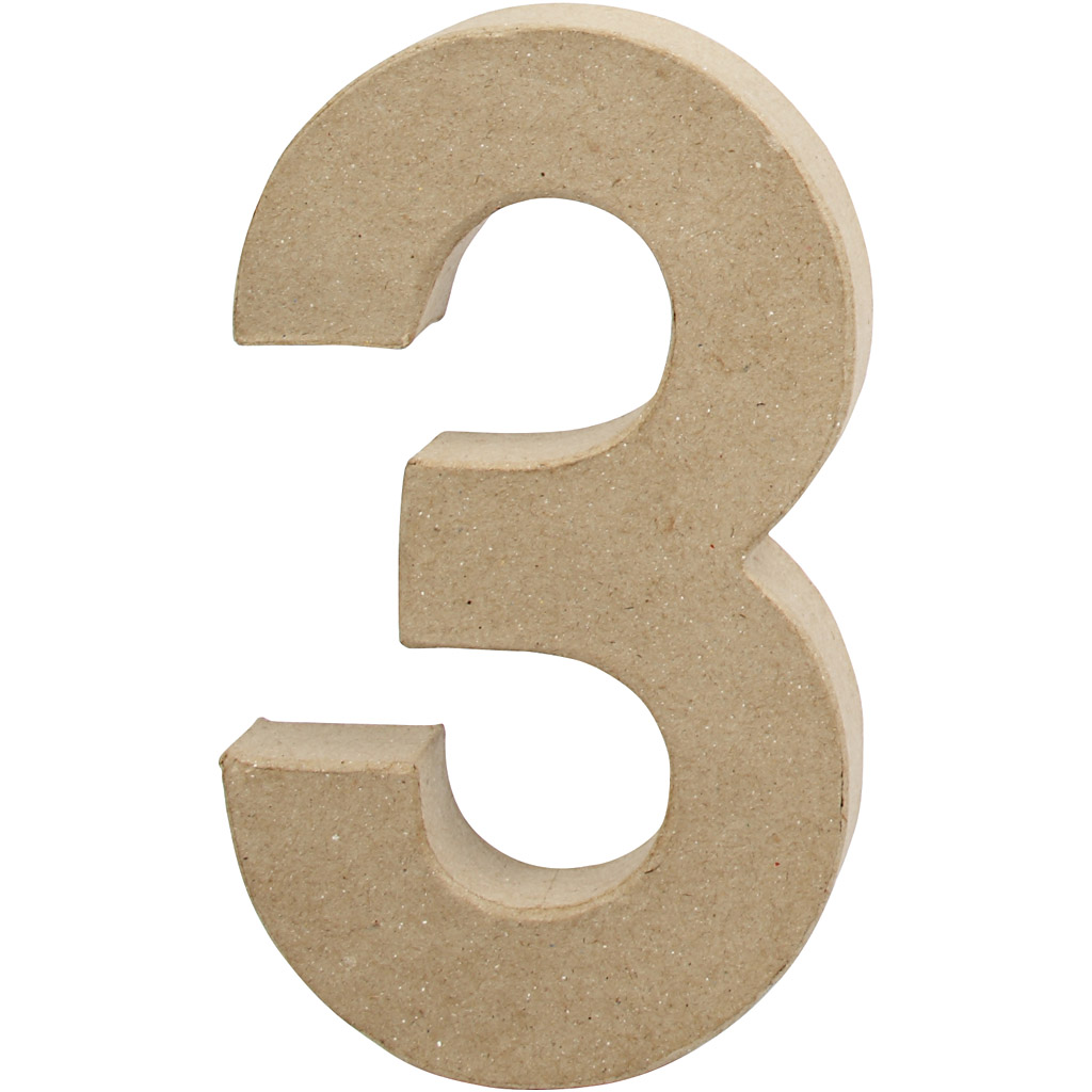 Number, 3, K: 20,2 cm, L: 11,8 cm, paksus 2,5 cm, 1 tk. - Image 2