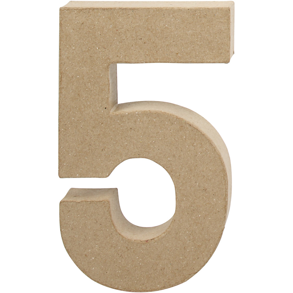 Number, 5, K: 19,7 cm, S: 11,5 cm, paksus 2,6 cm, 1 tk. - Image 2