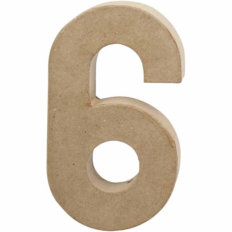 Number, 6, K: 20,5 cm, L: 11,5 cm, paksus 2,6 cm, 1 tk.