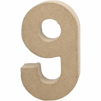 Number, 9, K: 20,5 cm, L: 12 cm, paksus 2,7 cm, 1 tk.