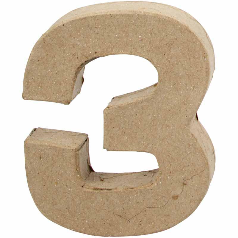 Number, 3, K: 10 cm, L: 8 cm, paksus 1,7 cm, 1 tk.