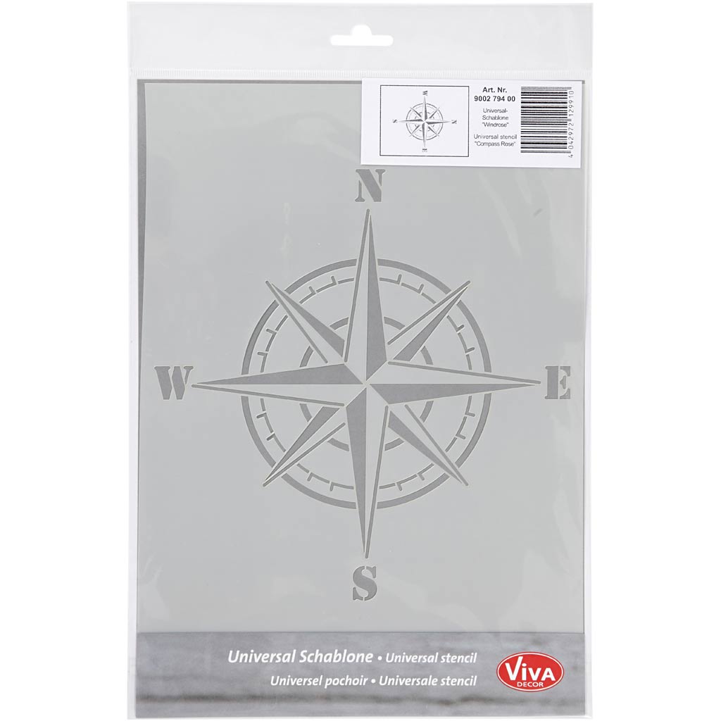 Stencil , kompass, A4, leht 210x297 mm, 1 tk - Image 2