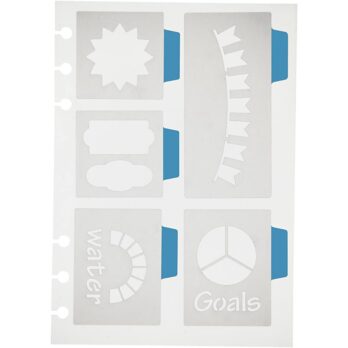 Šabloon, 5 suurt motiivi, leht 12,5x17,5 cm, 1 leht