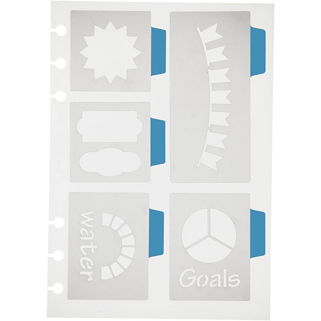 Šabloon, 5 suurt motiivi, leht 12,5x17,5 cm, 1 leht