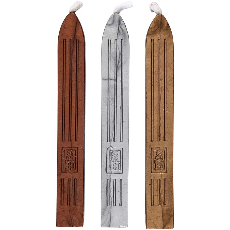 Tihendusvaha, kuld, hõbe, pronks, L: 10 cm, 3 tk/ 1 pakk