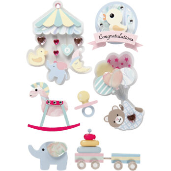 3D kleebised, beebi, kõrgus: 25-70 mm, laius: 20-55 mm, paksus 7 mm, 8 tk/ 1 pakk