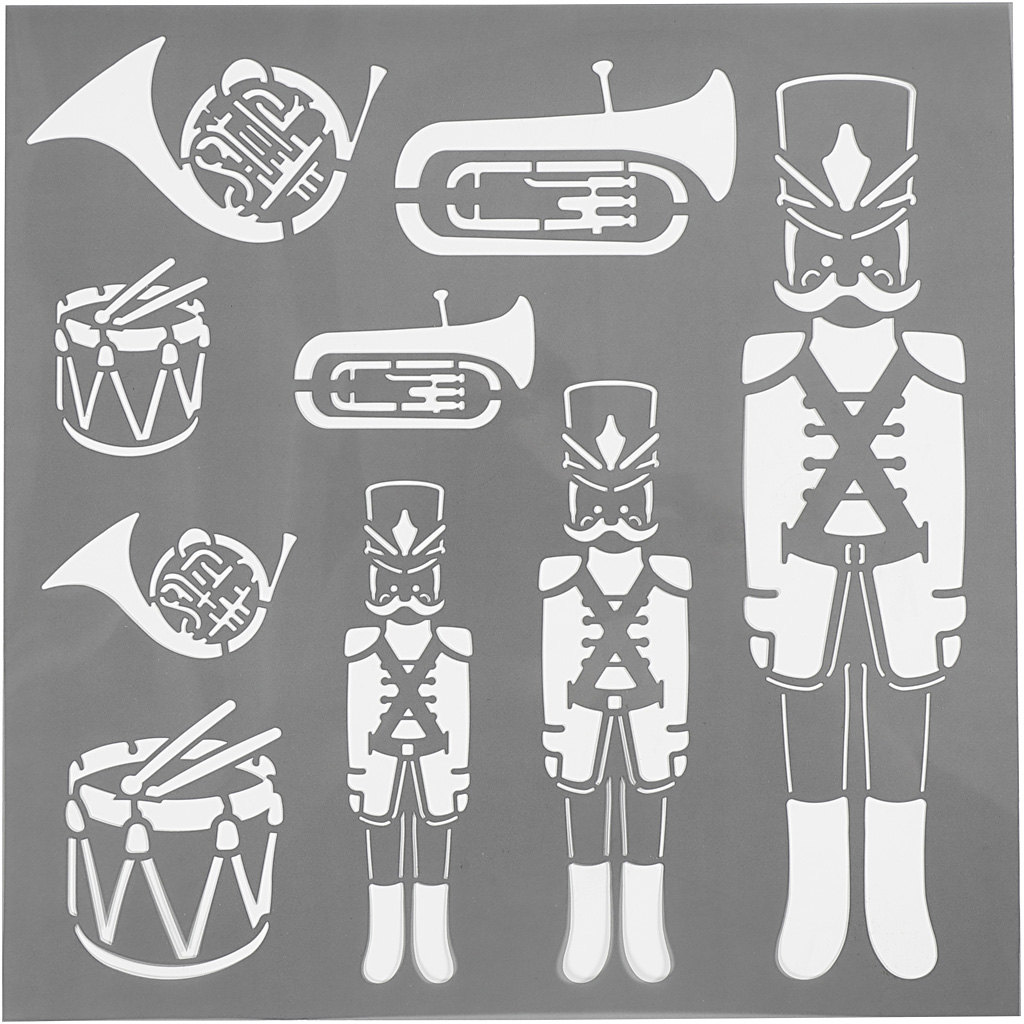 Šabloon, pähklipureja, suurus 30,5x30,5 cm, paksus 0,31 mm, 1 leht.