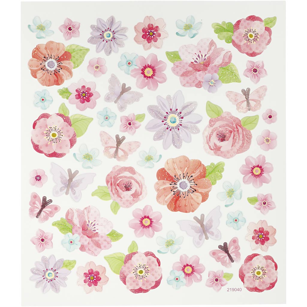 Kleebised, kevadlilled, leht 15x16,5 cm, 1 leht