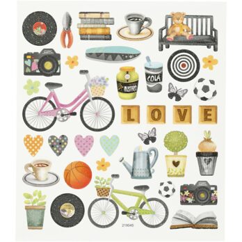 Kleebised, vaba aeg, leht 15x16,5 cm, 1 leht