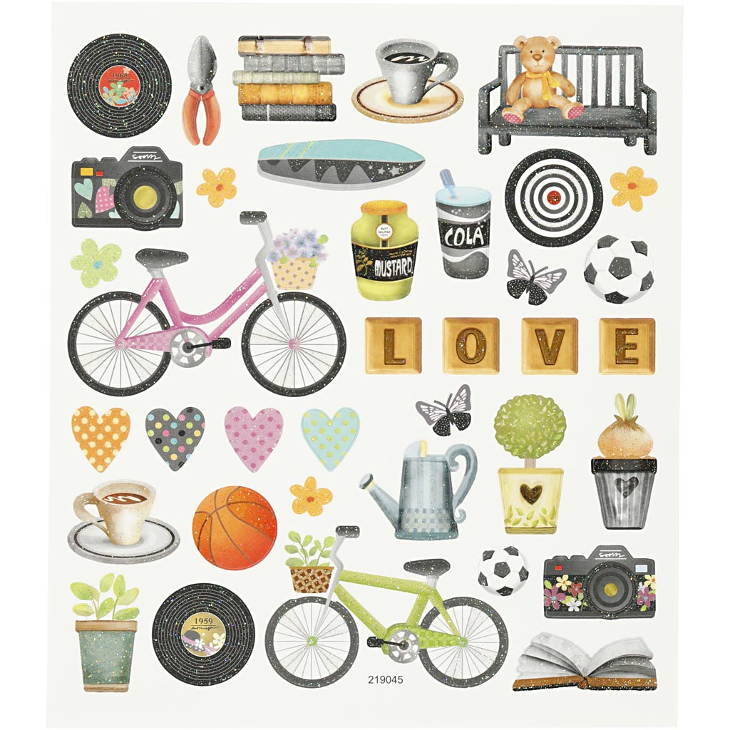 Kleebised, vaba aeg, leht 15x16,5 cm, 1 leht