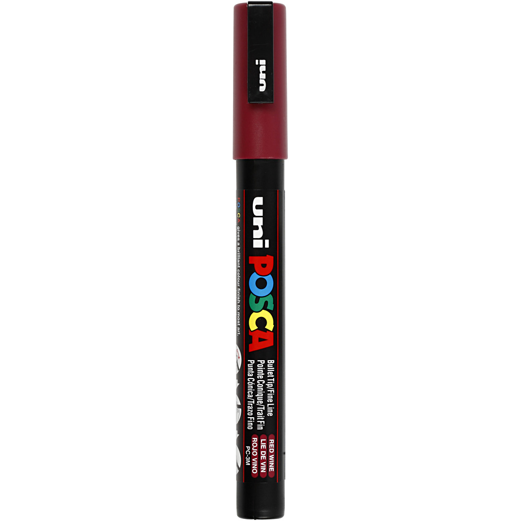 Posca Marker, nr. PC-3M, joon 0,9-1,3 mm, peenike, punaviin, 1 tk
