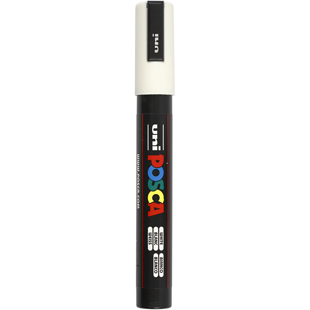 Posca Marker, nr. PC-5M, joon 2,5 mm, keskmine, valge, 1 tk