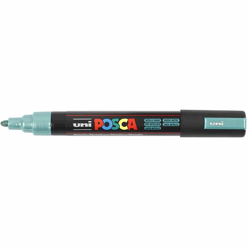 Posca Marker, nr. PC-5M, joon 2,5 mm, keskmine, metalliline roheline, 1 tk - Image 2