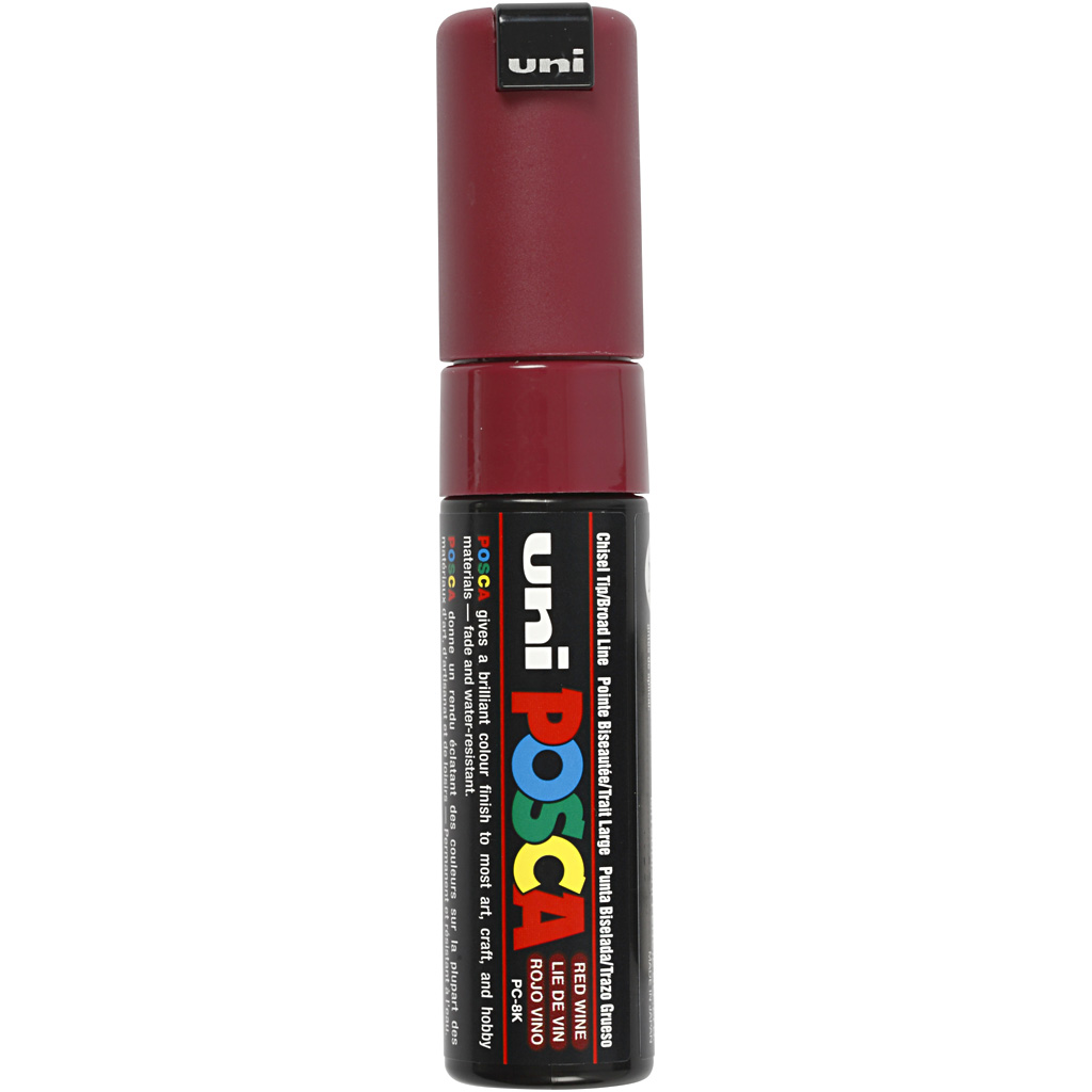 Posca Marker, nr. PC-8K, joon 8 mm, lai, punane vein, 1 tk