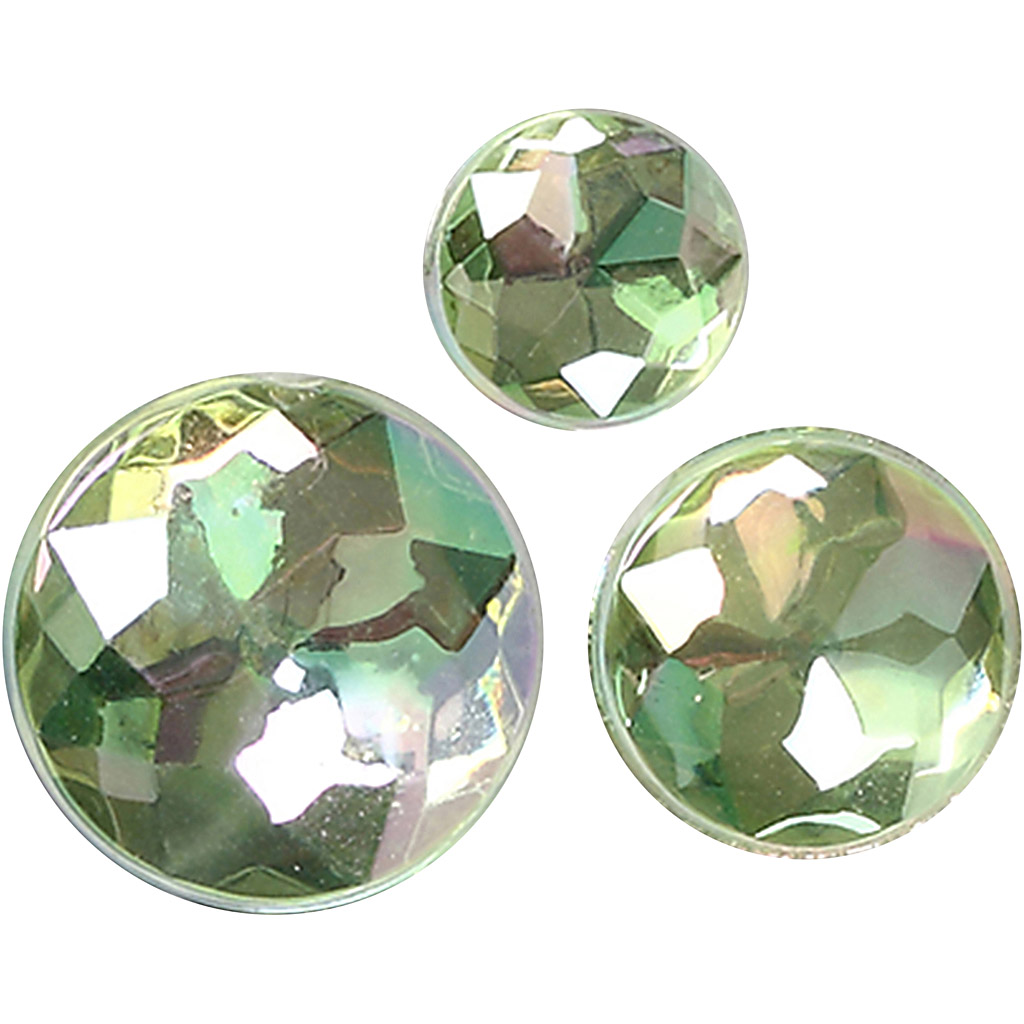 Strass, suurus 6+8+10 mm, roheline, 40 tk/ 1 pakk - Image 3