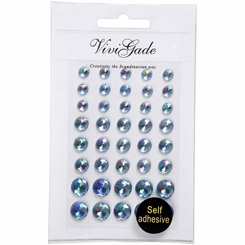 Strass, suurus 6+8+10 mm, sinine, 40 tk/ 1 pakk - Image 2
