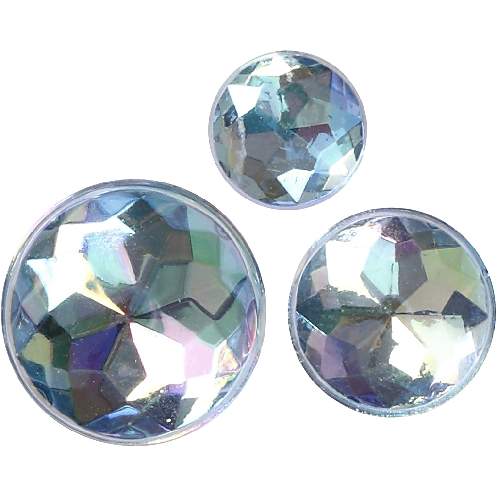 Strass, suurus 6+8+10 mm, sinine, 40 tk/ 1 pakk - Image 3