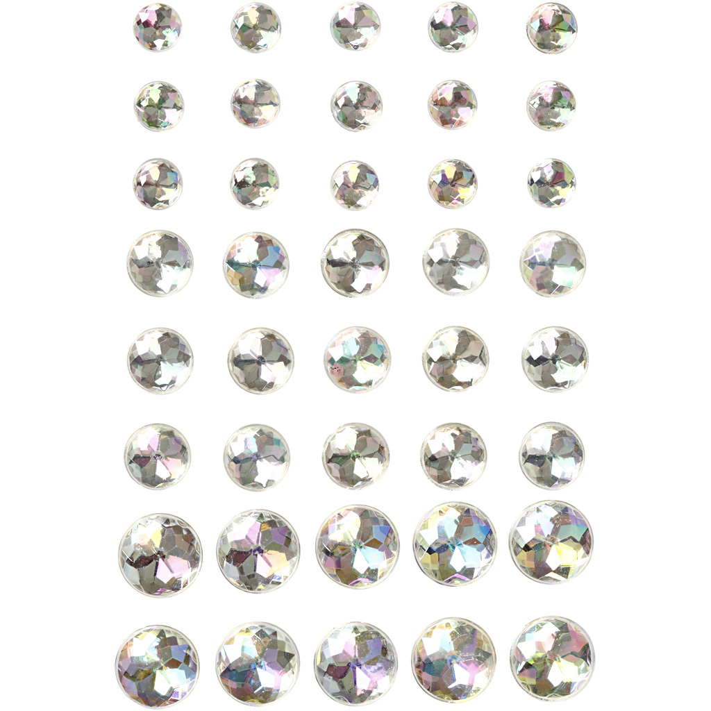 Strass, suurus 6+8+10 mm, kristall, 40 tk/ 1 pakk