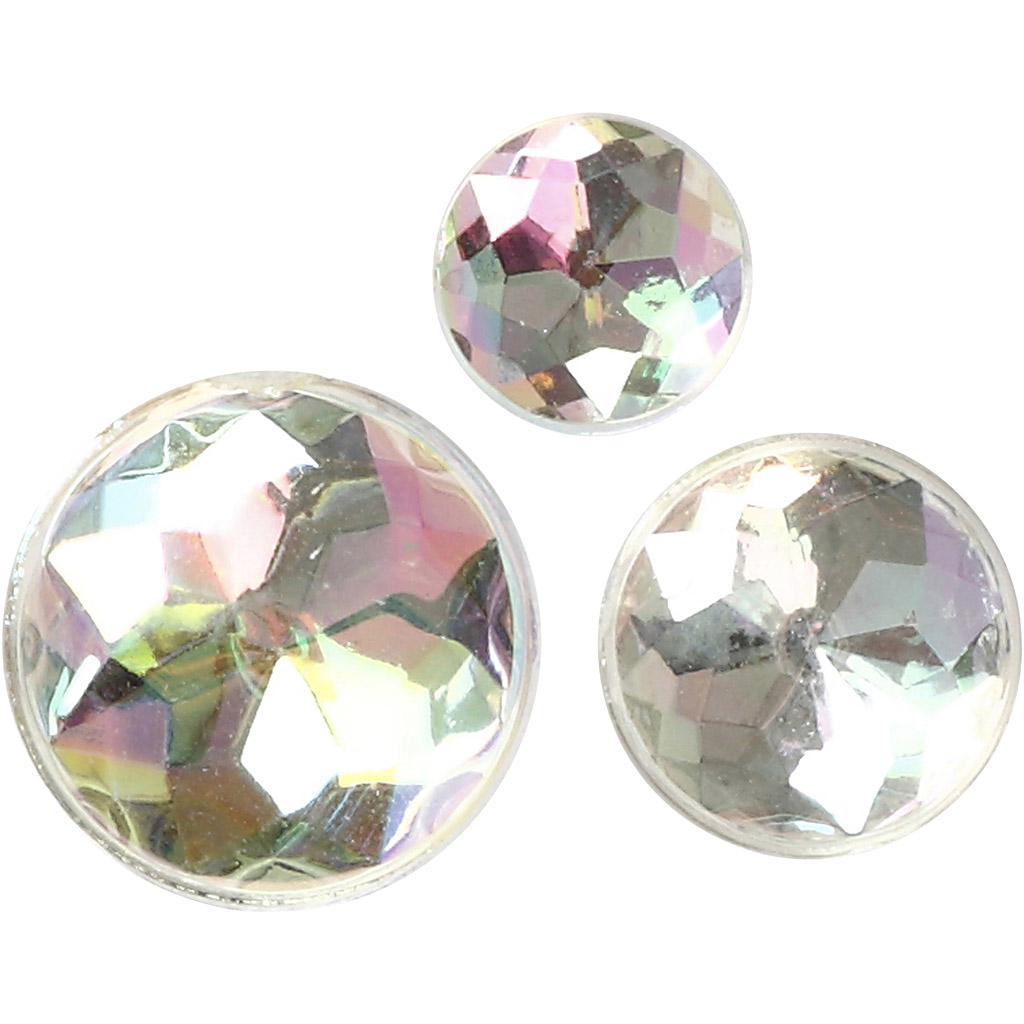 Strass, suurus 6+8+10 mm, kristall, 40 tk/ 1 pakk - Pilt 3