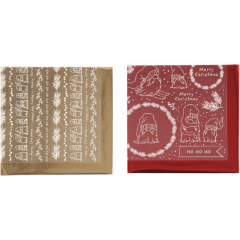 Deco foolium- ja ülekandelehed, traditsioonilised jõulud, leht 15x15 cm, kuldne, punane, 2x2 lehte/ 1 pakk