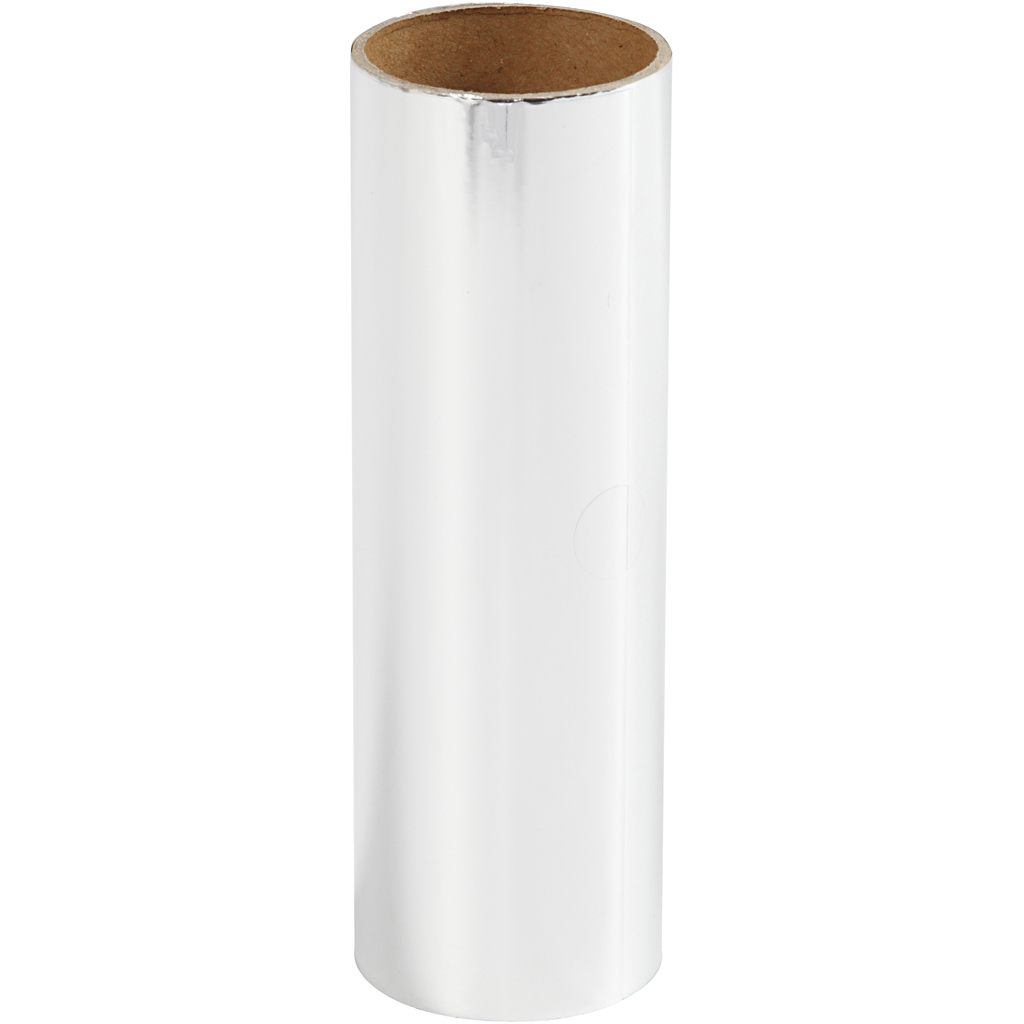 Dekofoolium, laius: 15,5 cm, paksus 0,02 mm, hõbedane, 50 cm/ 1 rull