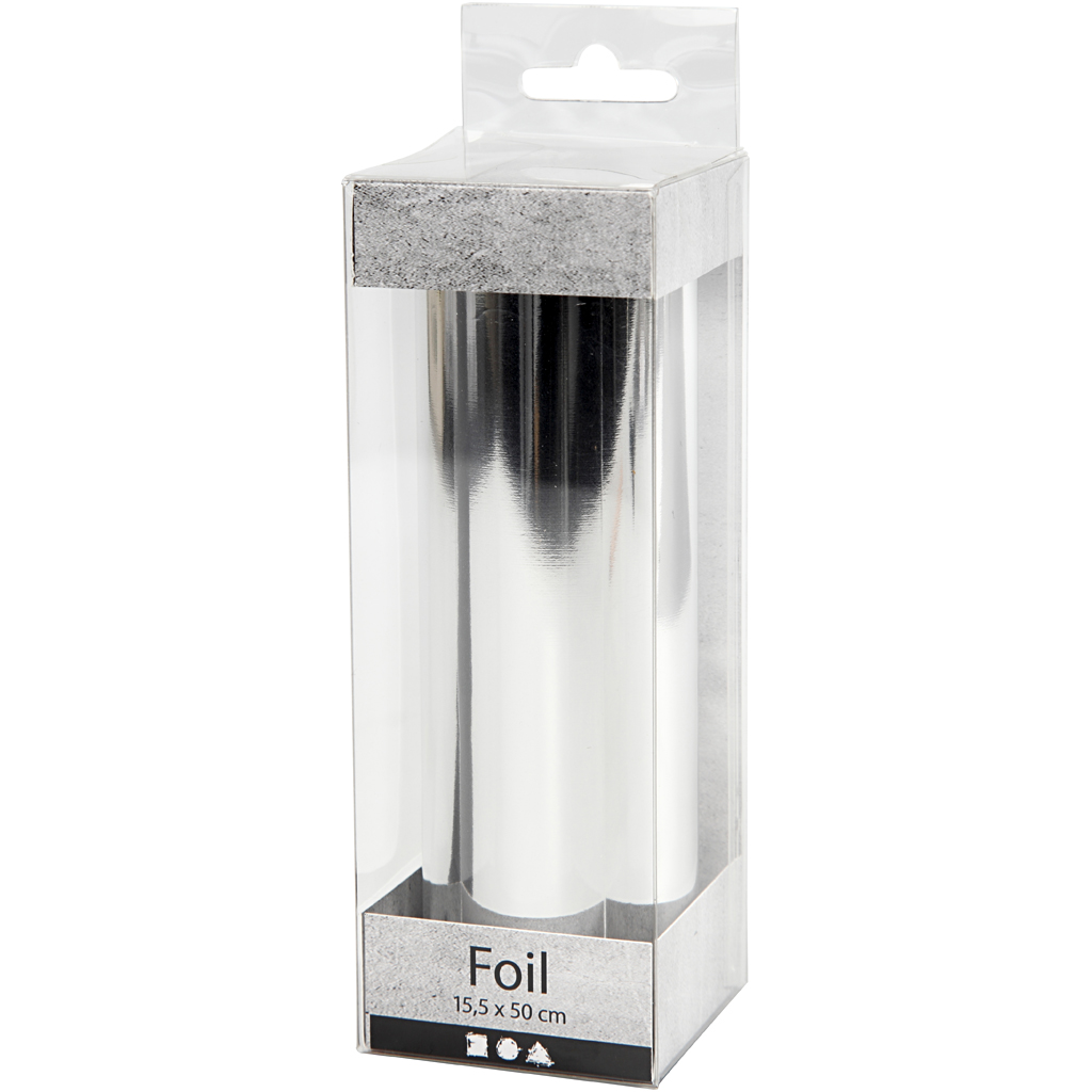 Dekofoolium, laius: 15,5 cm, paksus 0,02 mm, hõbedane, 50 cm/ 1 rull - Image 2