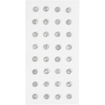 Strass, diameeter. 8 mm, hõbedane, 32 tk/ 1 pakk