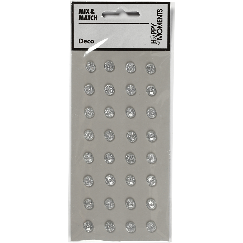 Strass, diameeter. 8 mm, hõbedane, 32 tk/ 1 pakk - Image 2