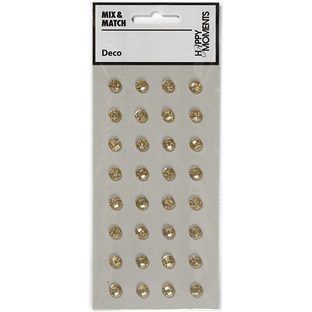 Strass, diameeter. 8 mm, kuldne, 32 tk/ 1 pakk - Image 2