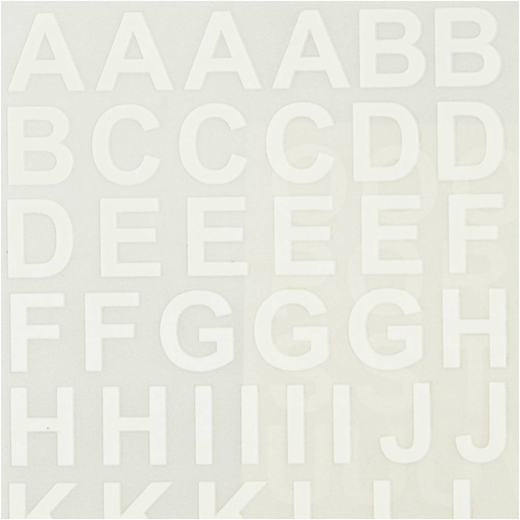 Kleebised, tähed ja numbrid, kõrgus: 17 mm, laius: 17 mm, leht 12,2x15,3 cm, valge, 1 pakend. - Image 4